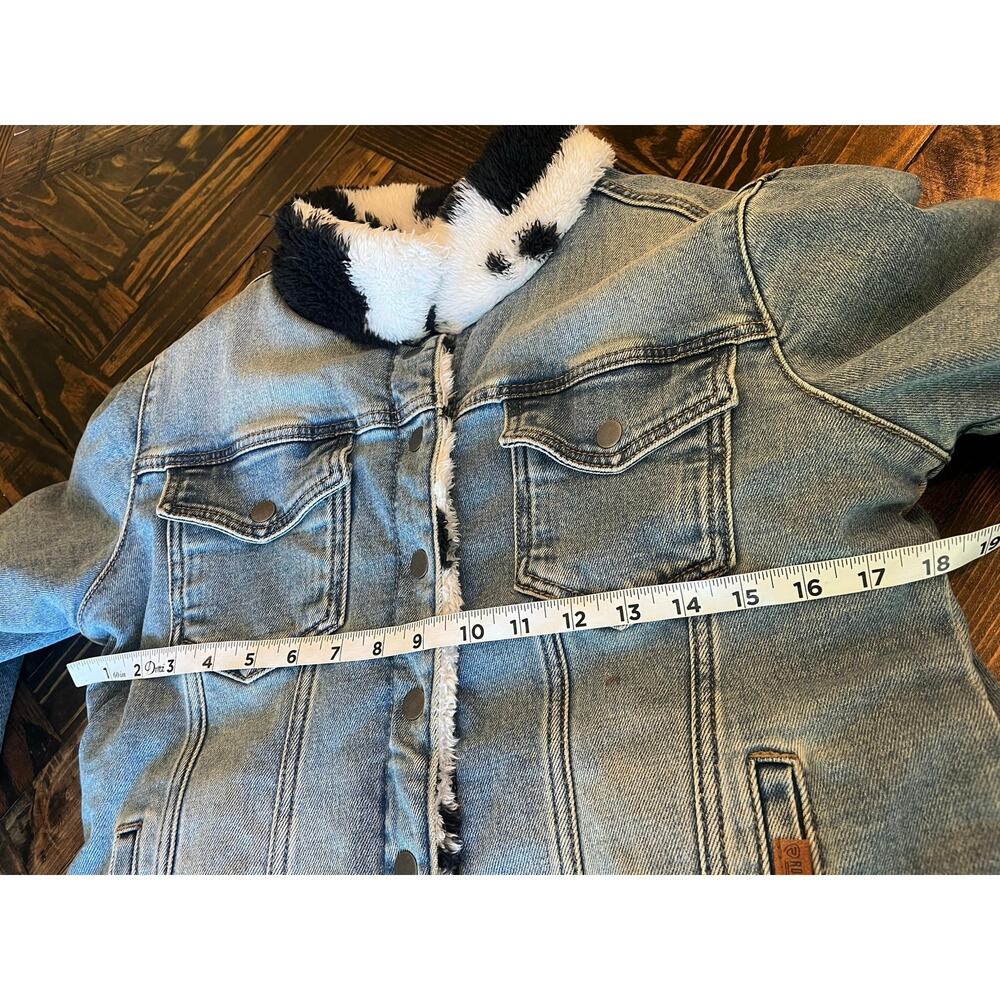 Rock & Roll Denim Trucker Jacket Cow Animal Print Lined Y2K Cowgirl Reversible - Picture 4 of 11